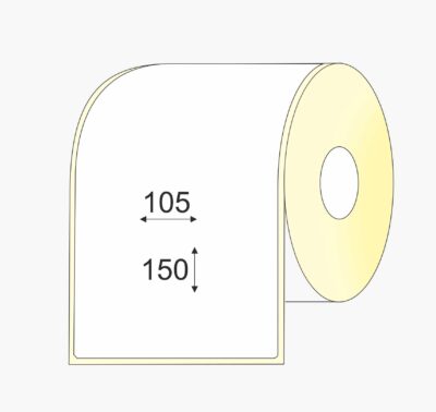 105 x 150 Matte, Vellum, lipnios etiketės rulonuose, mažas rulonas Lipnios siuntų etiketės (105 mm x 150 mm), Matte, vellum, mažas rulonas, standartiniai klijai | BIZNIO KONTAKTAI