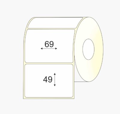 69 x 49, Matte, Vellum, lipnios etiketės rulonuose, mažas rulonas Lipnios etiketės (69 mm x 49 mm), Matte, vellum, standartiniai klijai | BIZNIO KONTAKTAI