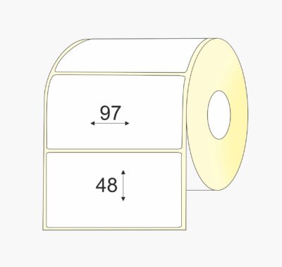 97 x 48, Matte, Vellum, lipnios etiketės rulonuose, thermo top, pastiprinti klijai, mažas rulonas Lipnios etiketės (97 mm x 48 mm), Matte, vellum, mažas rulonas | BIZNIO KONTAKTAI